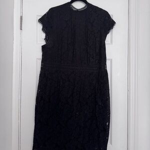 H&M Black Lace Knee Length Dress - Size XL